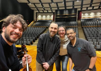 Recording Medtner works for violin and piano in Cleveland with Antonio Pompa Badi. In the photo also the sound engineer Tommy Jeffries and Emanuela Friscioni. February 2023